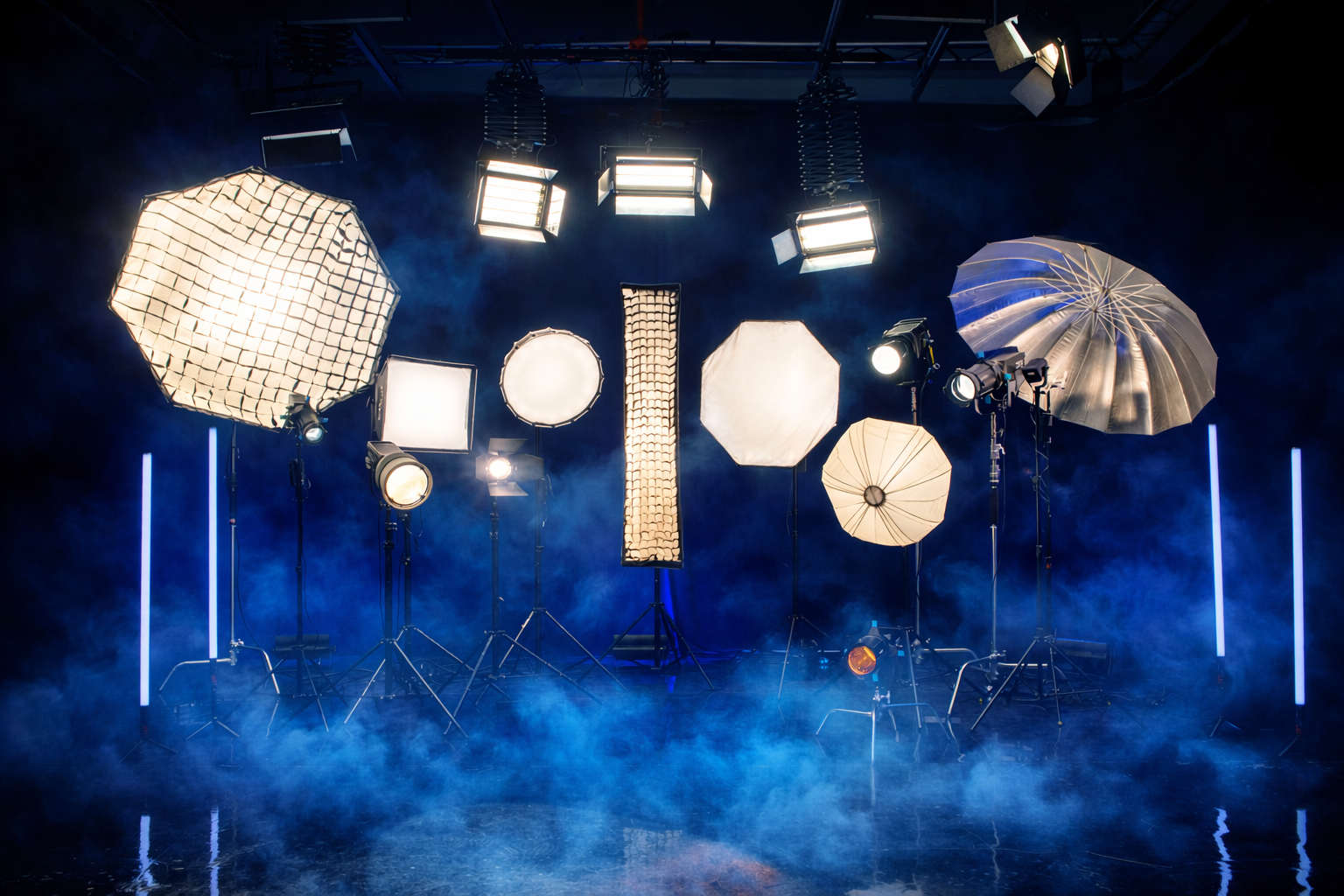 Equipo de Abstracto Producciones durante un rodaje corporativo en Badajoz